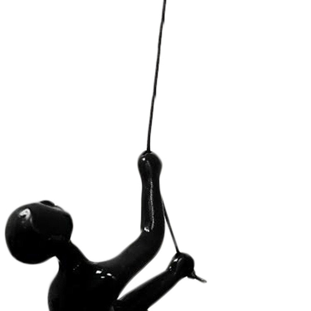 6" X 4" Black Resin Climbing Man Hanging Dimensional Sculpture — view 7