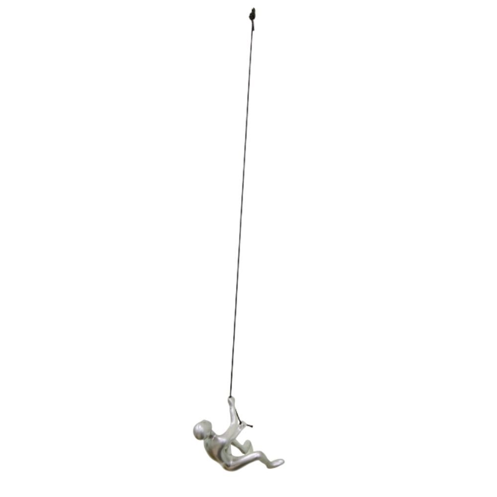 6" X 4" Silver Resin Climbing Man Hanging Dimensional Sculpture — view 2