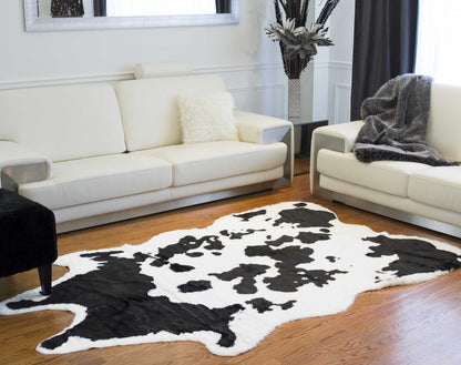 63" X 90" Sugarland Black And White Faux Hide - Area Rug