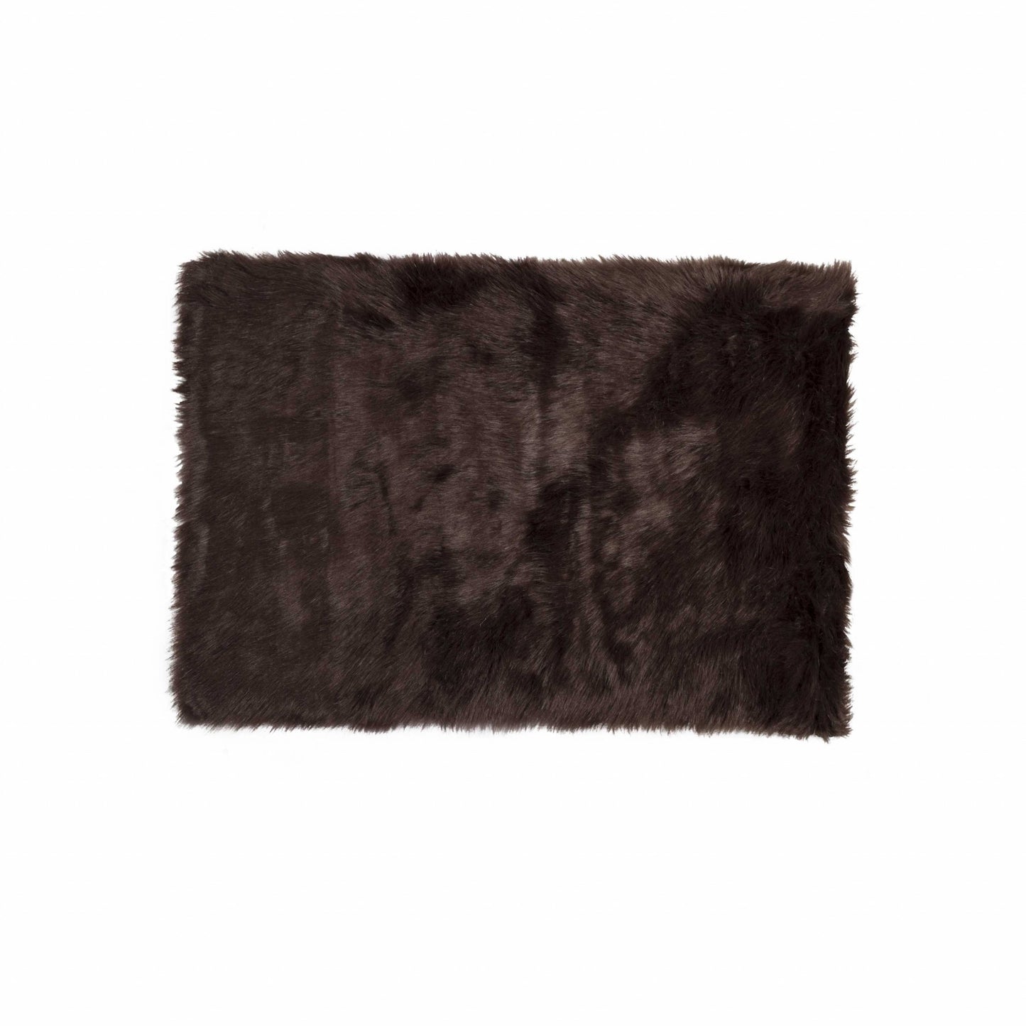 2' X 3' Chocolate Faux Fur Animal Print Area Rug - 47.24" (L) x 47.24" (W) x 0.35" (H)