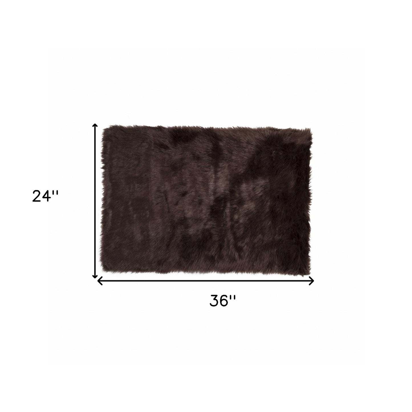 2' X 3' Chocolate Faux Fur Animal Print Area Rug - 47.24" (L) x 47.24" (W) x 0.35" (H)