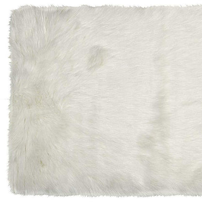 60" X 36" Off White Rectangular Faux Fur - Area Rug