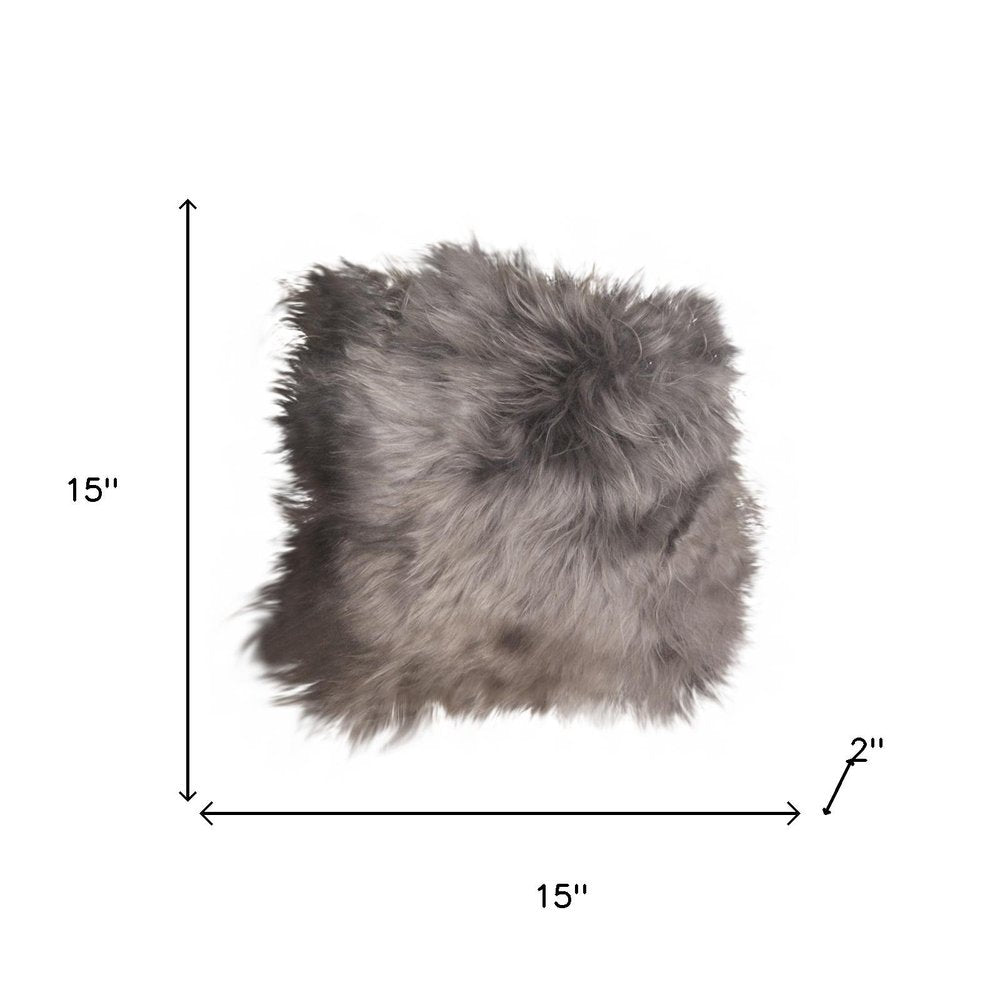 15" X 15" Gray Synthetic Solid Color Pad HomeRoots