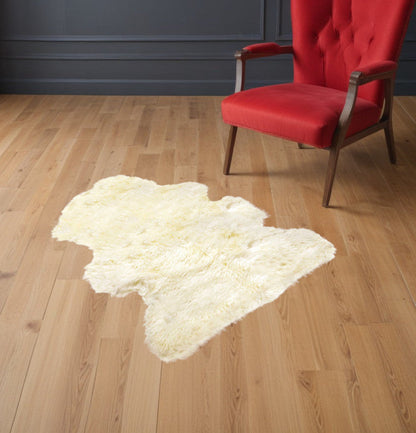 2' X 3' Natural New Zealand Sheepskin Wool Area Rug - 63.0" (L) x 84.0" (W) x 0.25" (H) FurniFindUSA