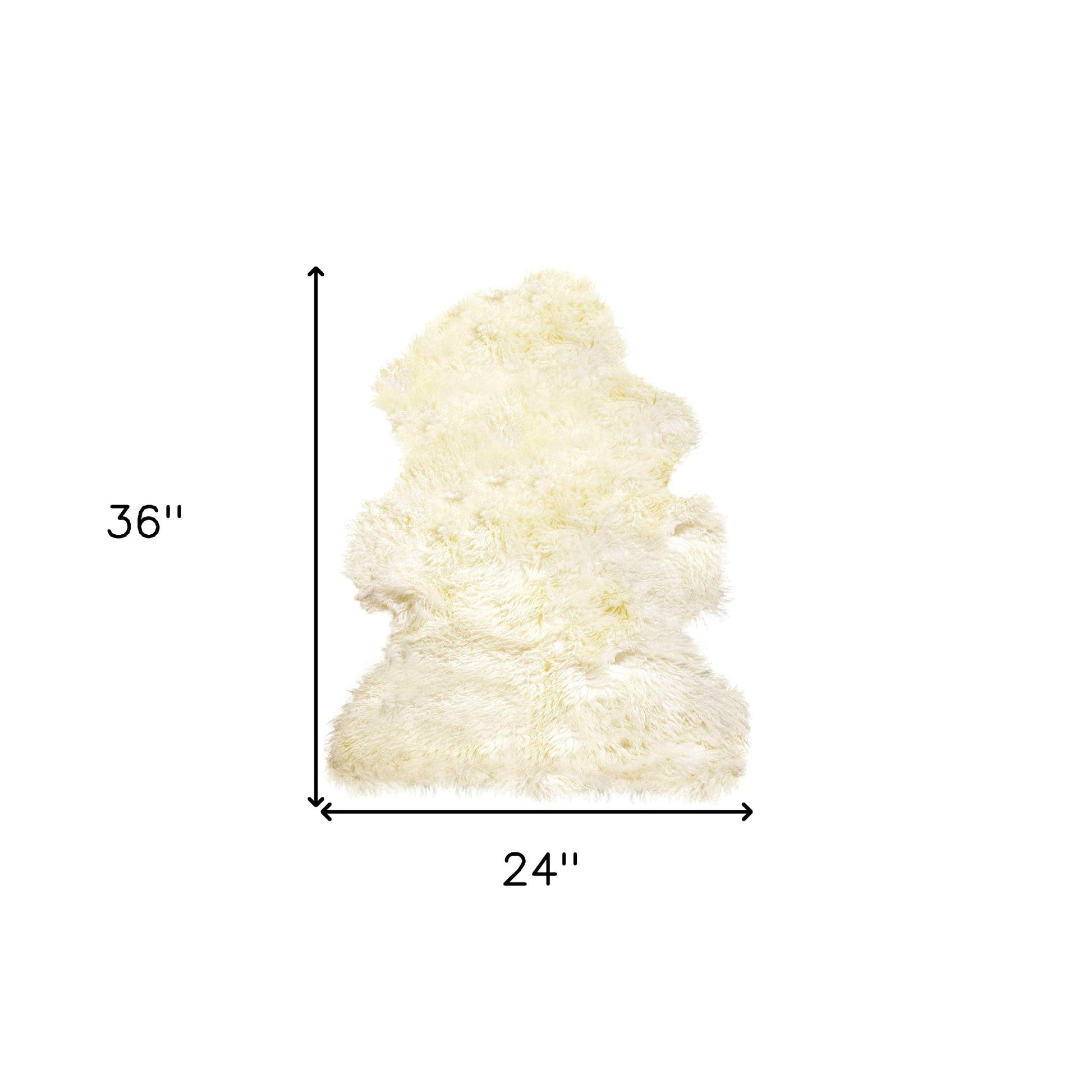 2' X 3' Natural New Zealand Sheepskin Wool Area Rug - 63.0" (L) x 84.0" (W) x 0.25" (H) FurniFindUSA