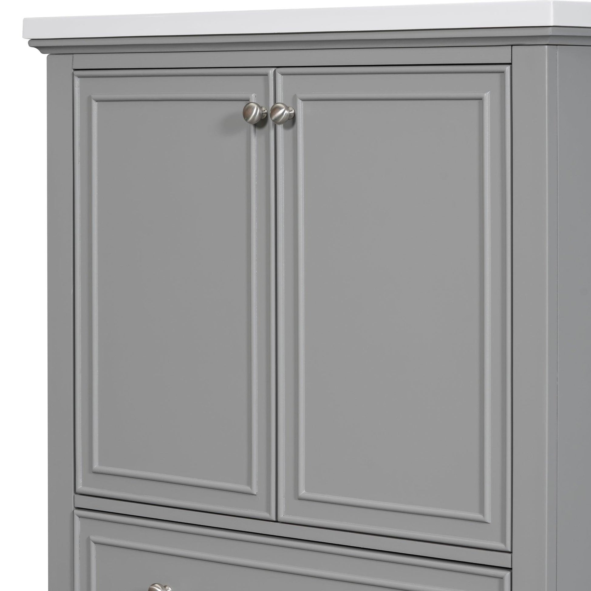 30 inch bathroom vanity no sink base only gray - FurniFindUSA