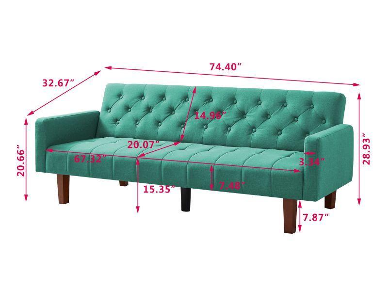 Factory Tufted Back Sofa Mid-Century Convertible Sofa Bed for Living Room - FurniFindUSA