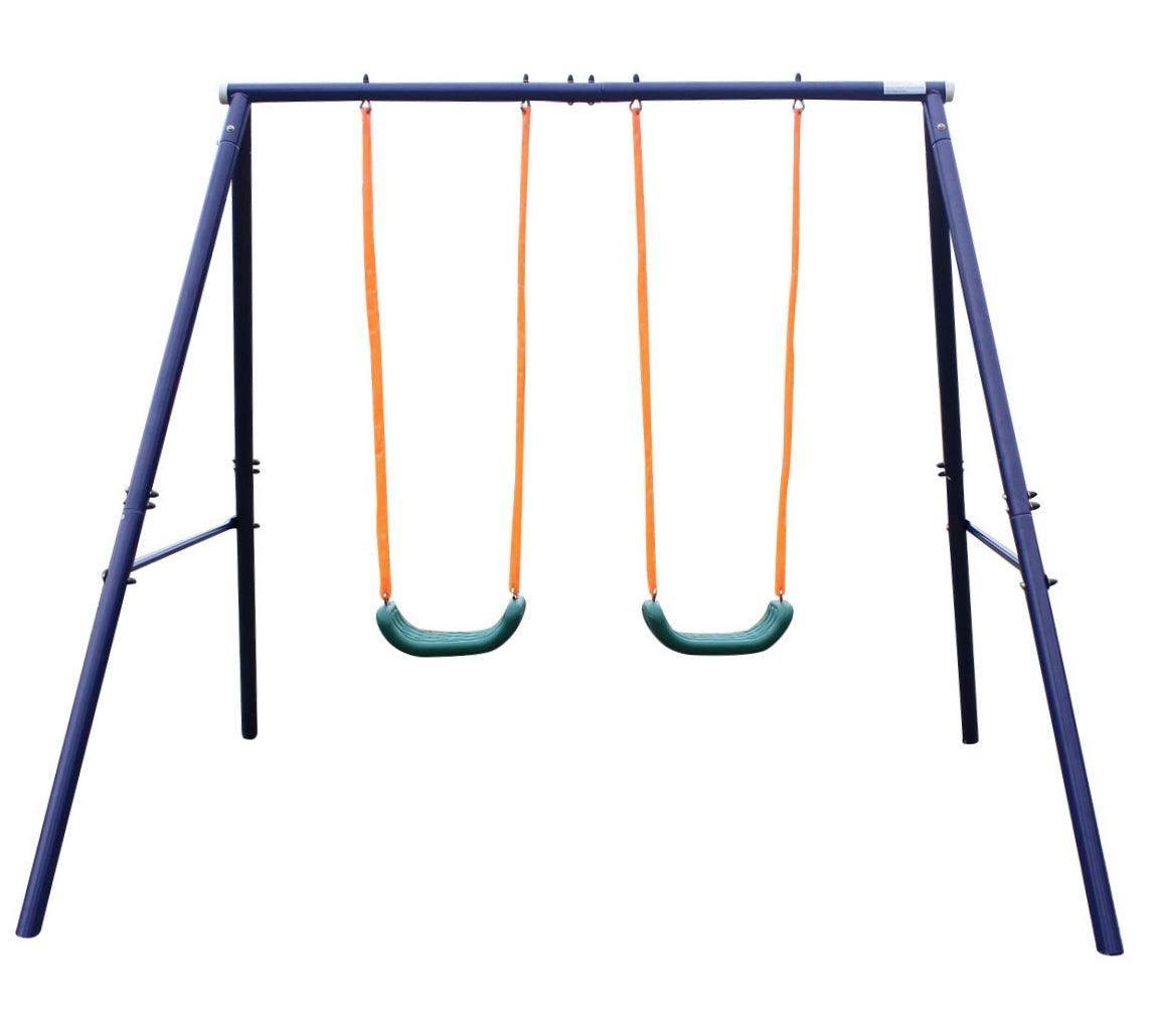 Two Station Swing Set for Children - FurniFindUSA