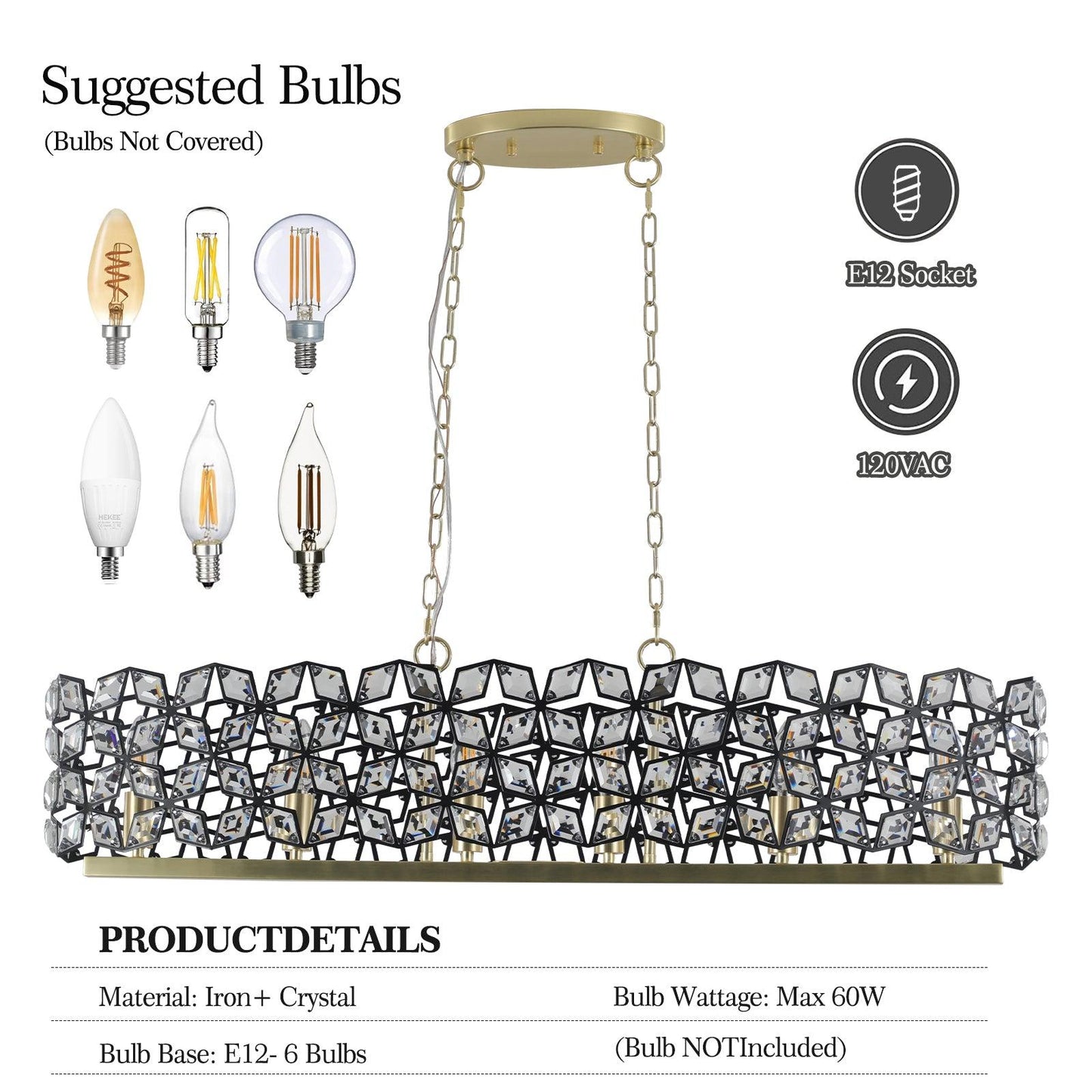 Modern Champagne Gold Oval Crystal ceiling chandelier Luxury Home Decor Light Fixture - FurniFindUSA