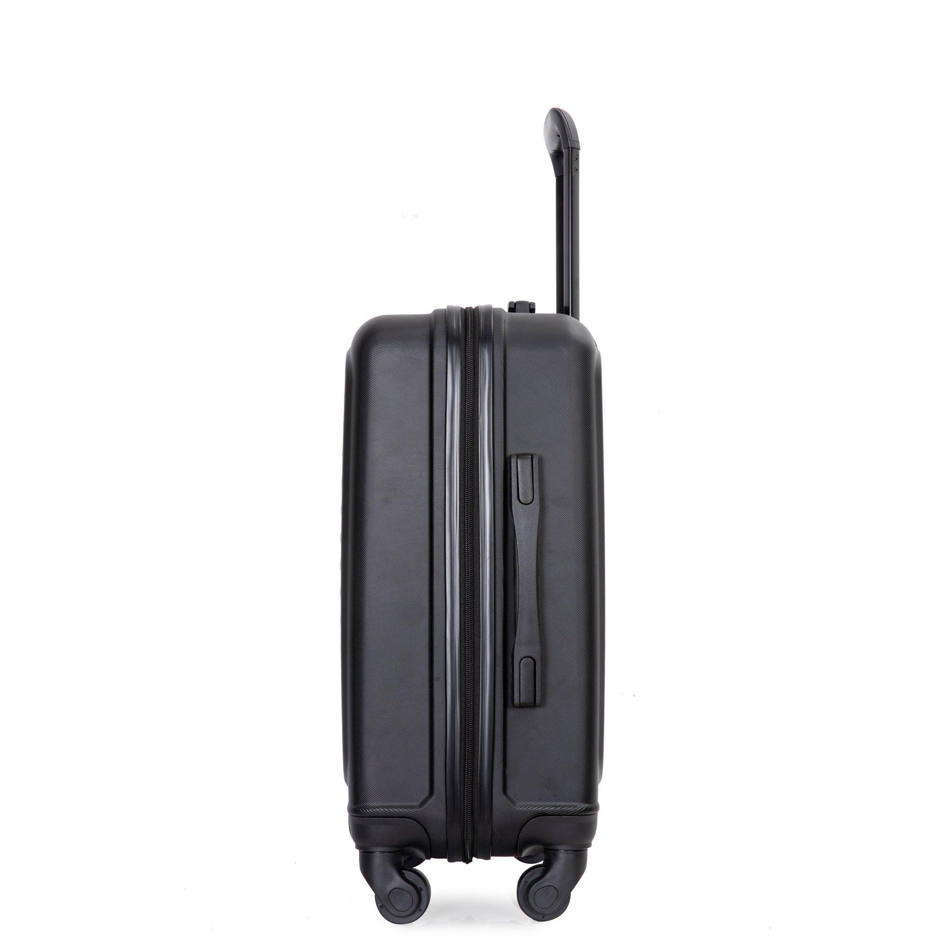 20" Carry on Luggage Lightweight Suitcase, Spinner Wheels, Black - FurniFindUSA