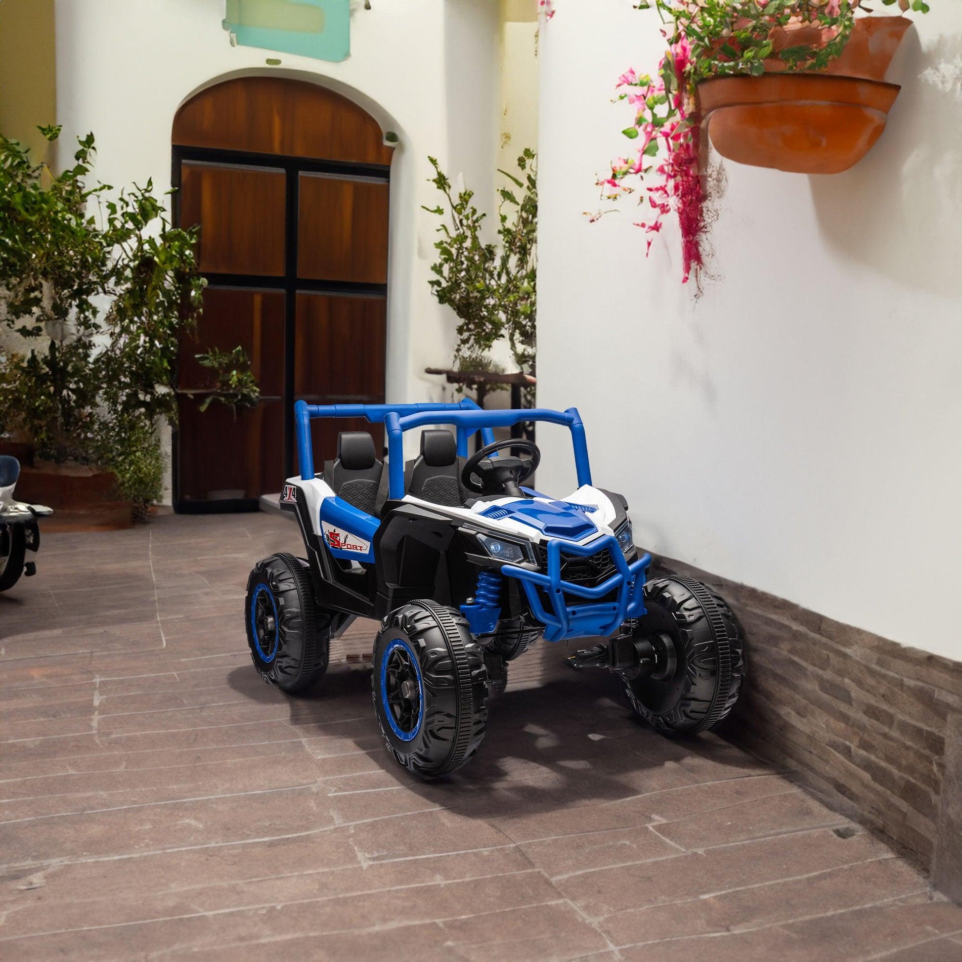 Side by Side 4x4 Ride on Off-Road Truck with Parent Remote Control, Battery Powered Electric Car - FurniFindUSA