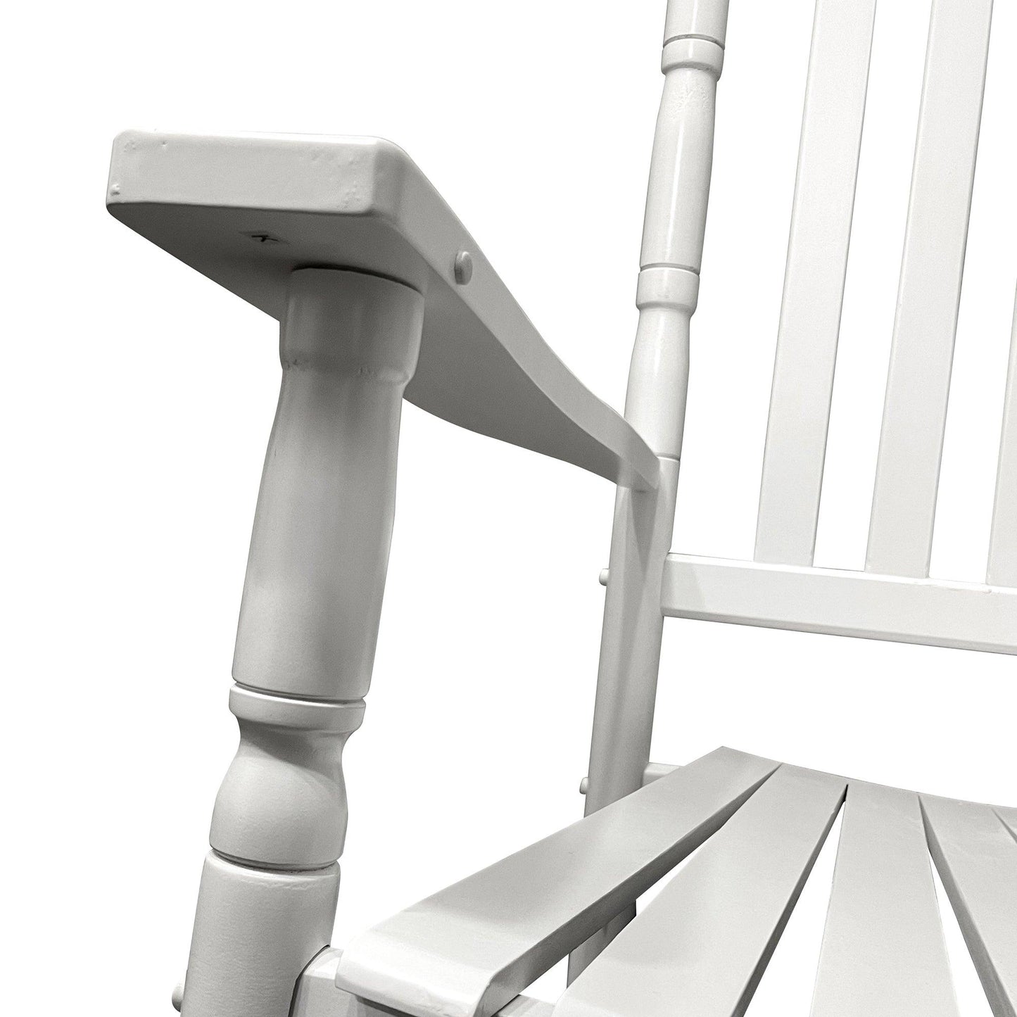 BALCONY PORCH ADULT ROCKING CHAIR - WHITE - FurniFindUSA