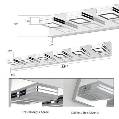 LED Modern Chrome Makeup Light, 6-Lights Acrylic Chrome Makeup Mirror Light - FurniFindUSA