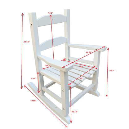 Children's rocking white chair- Indoor or Outdoor -Suitable for kids-Durable-populus wood - FurniFindUSA