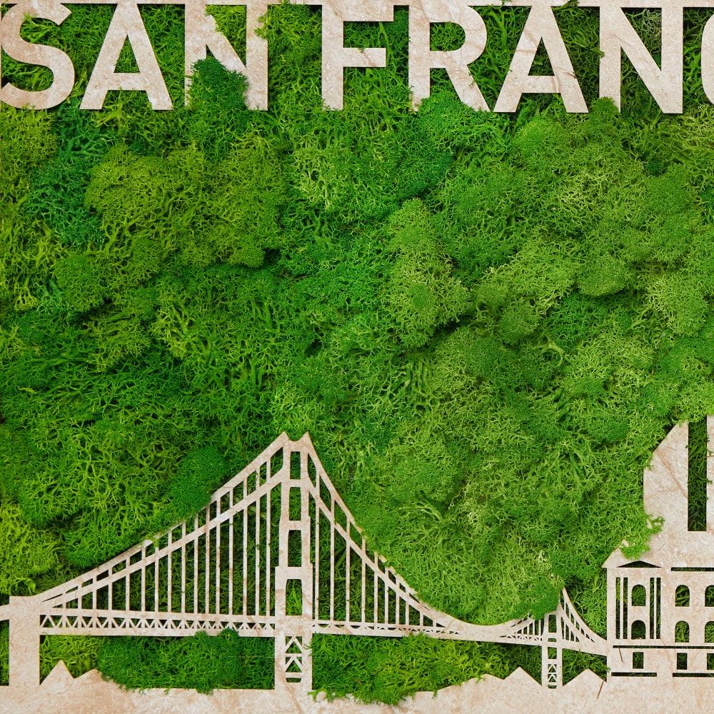 San Francisco Moss City Silhouette Metal Wall Art - FurniFindUSA