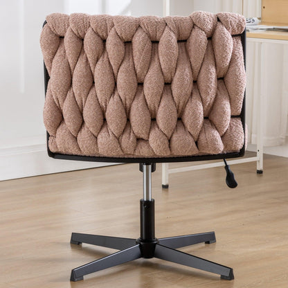 Armless Office Desk Chair No Wheels PINK - FurniFindUSA