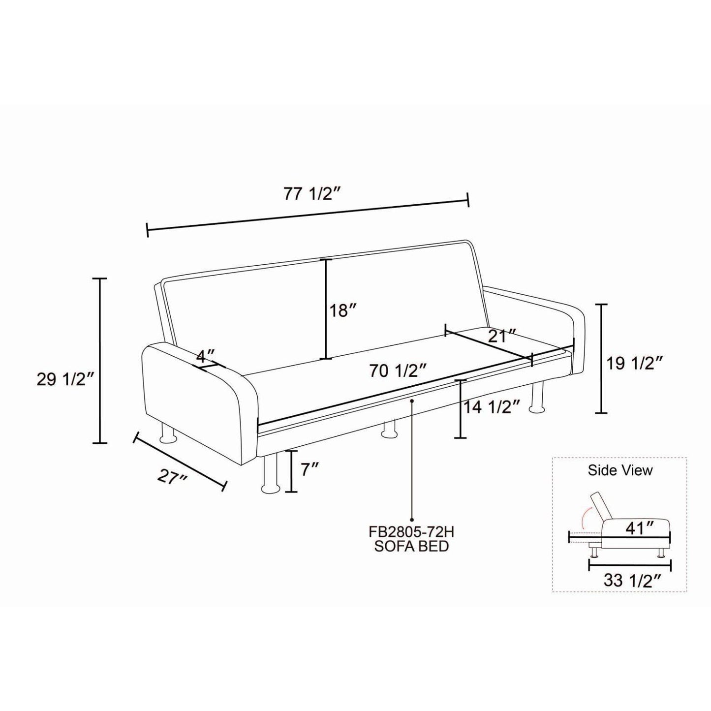 Flannel Living Room Sofabed - FurniFindUSA