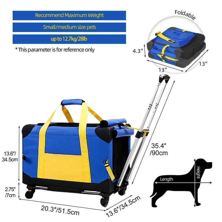 Pet Rolling Carrier with Wheels Pet Travel Carrier Transport Box Dog Strollers for Small Dogs/Cats Up to 28 LBS - FurniFindUSA