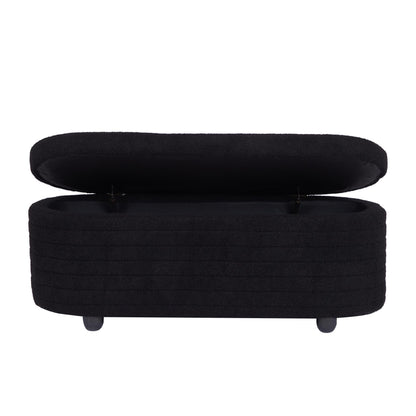 Multi-functional storage teddy fleece material sofa bench - FurniFindUSA