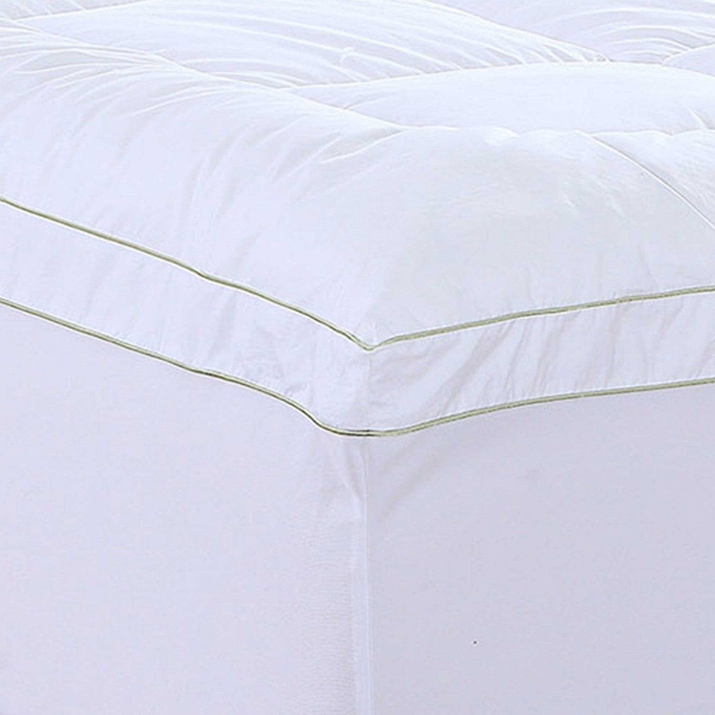 17" Square Quilted Accent Queen Piping Mattress Pad With Fitted Cover - FurniFindUSA