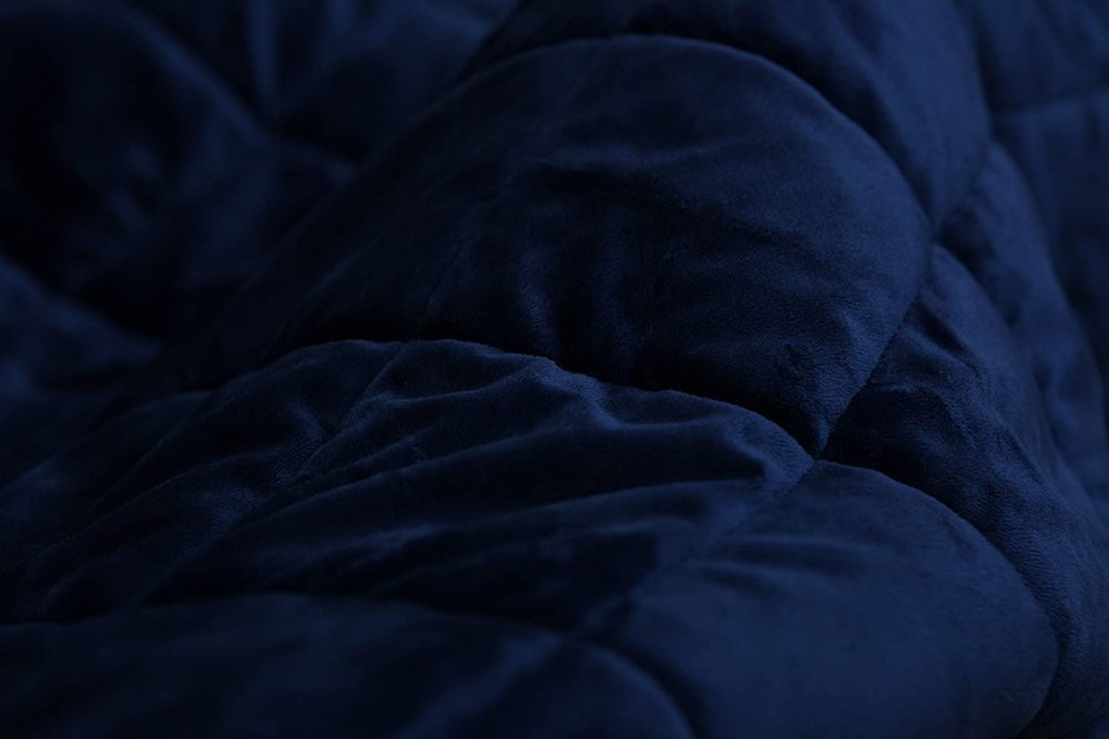 60" X 80" Navy Blue Fleece And Microfiber Quilted Plush Throw Blanket HomeRoots