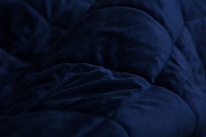 60" X 80" Navy Blue Fleece And Microfiber Quilted Plush Throw Blanket HomeRoots