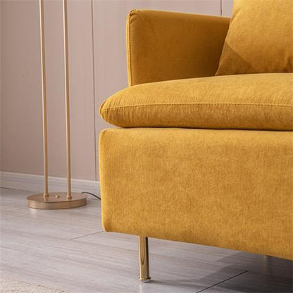 Modern fabric accent armchair,upholstered single sofa chair,Yellow Cotton Linen-30.7'' - FurniFindUSA