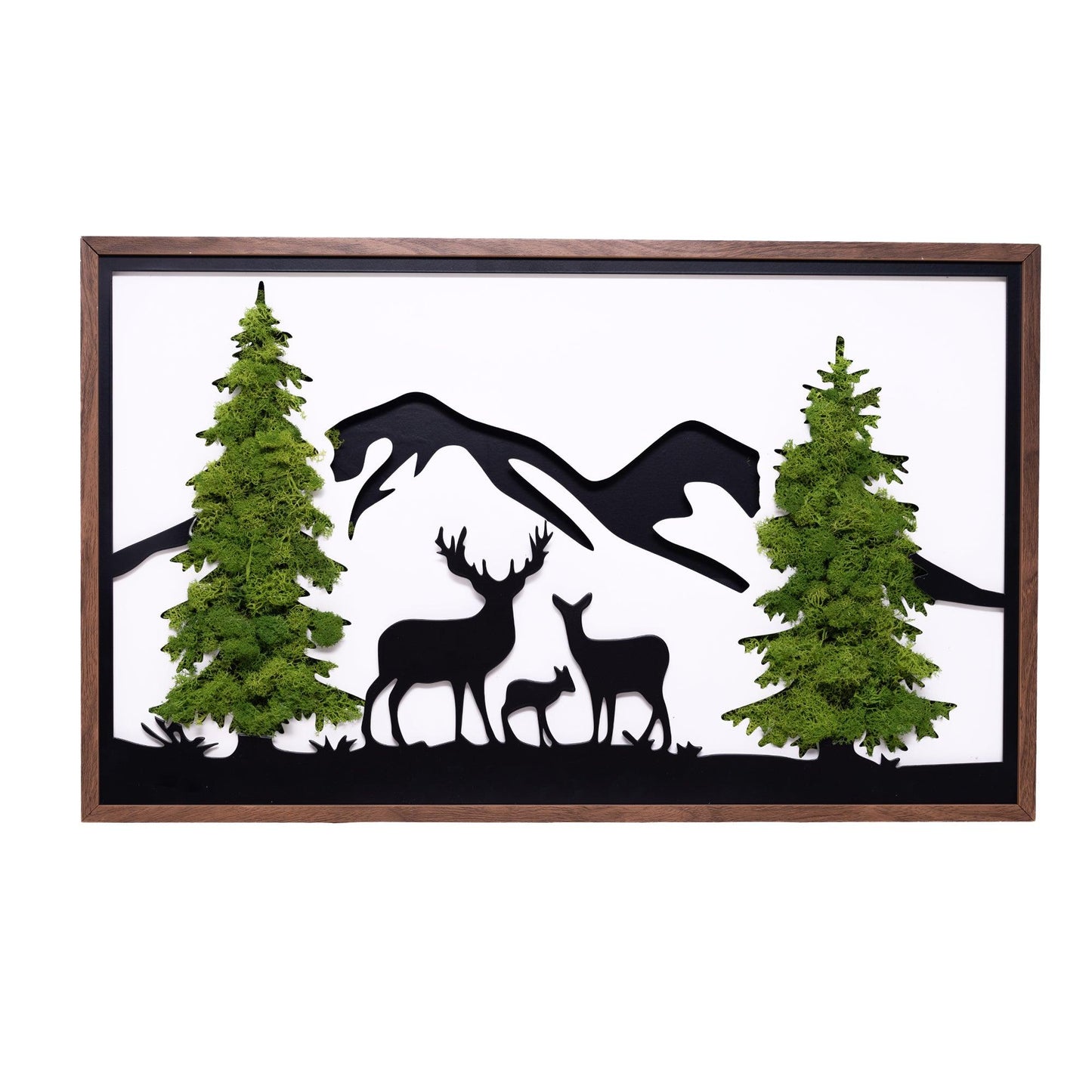 Deer Metal Art Moss Wall Decor - FurniFindUSA