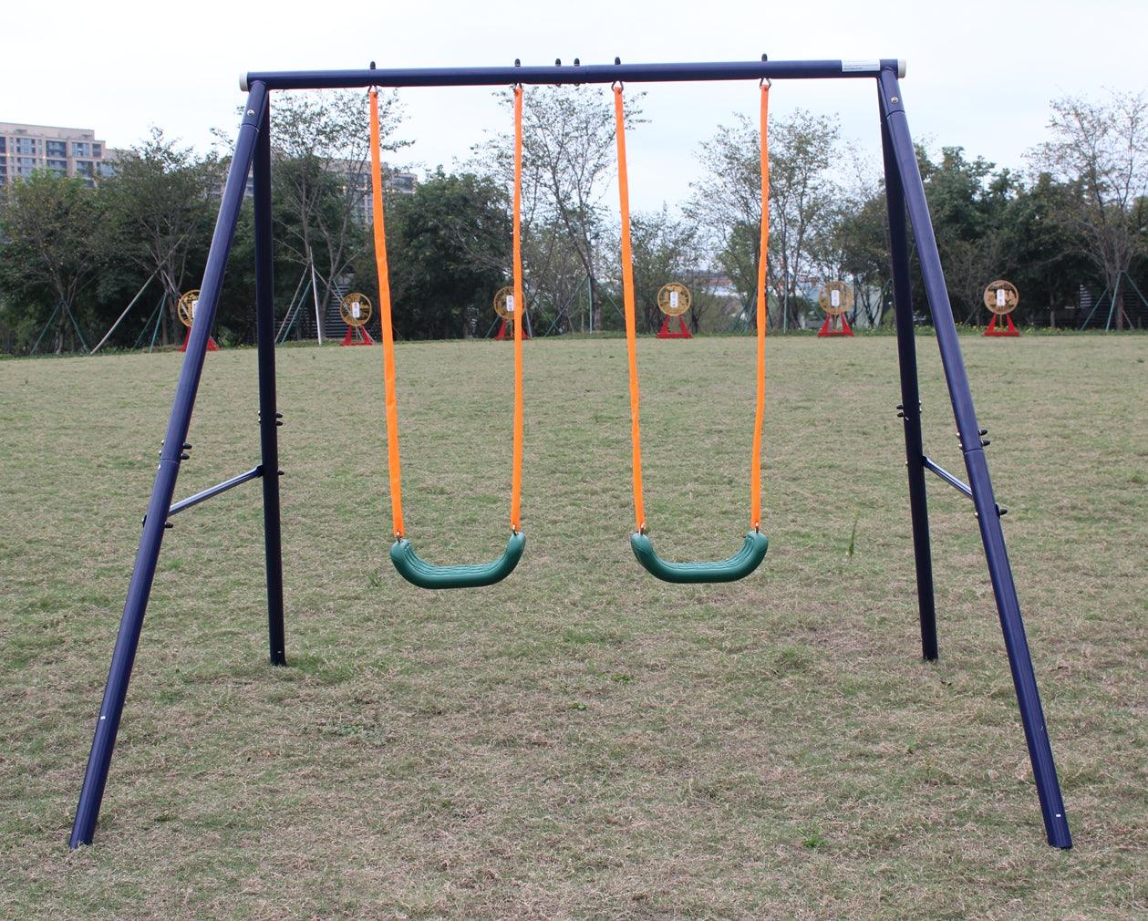 Two Station Swing Set for Children - FurniFindUSA
