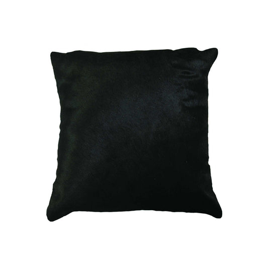 18" Black Cowhide Throw Pillow 5.0" (L) x 18.0" (W) x 18.0" (H)