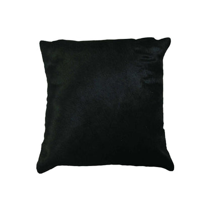 18" Black Cowhide Throw Pillow HomeRoots