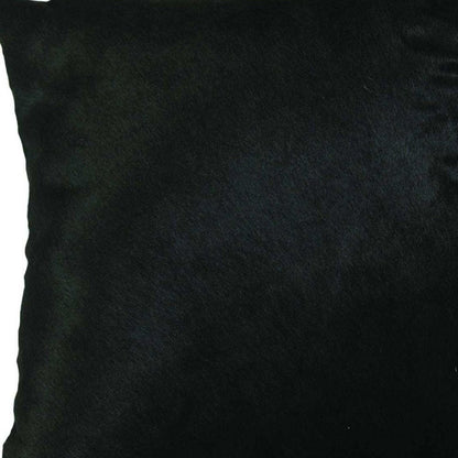 18" Black Cowhide Throw Pillow HomeRoots