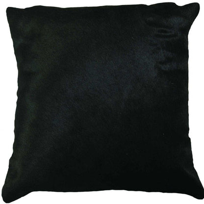18" Black Cowhide Throw Pillow HomeRoots