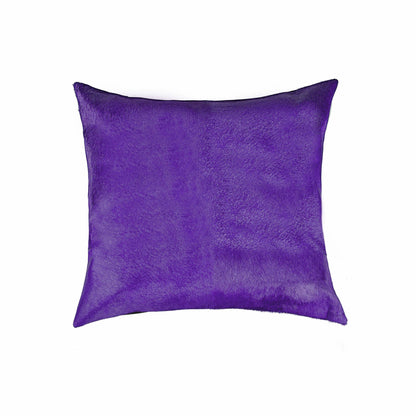 18" Purple Cowhide Throw Pillow 5.0" (L) x 18.0" (W) x 18.0" (H)