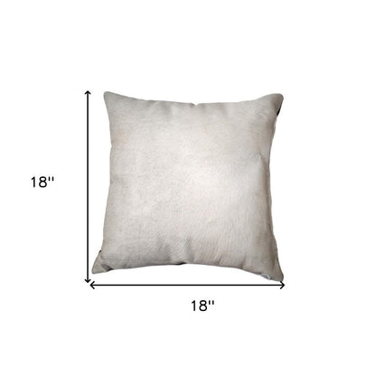 18" X 18" X 5" Off White Cowhide  Pillow