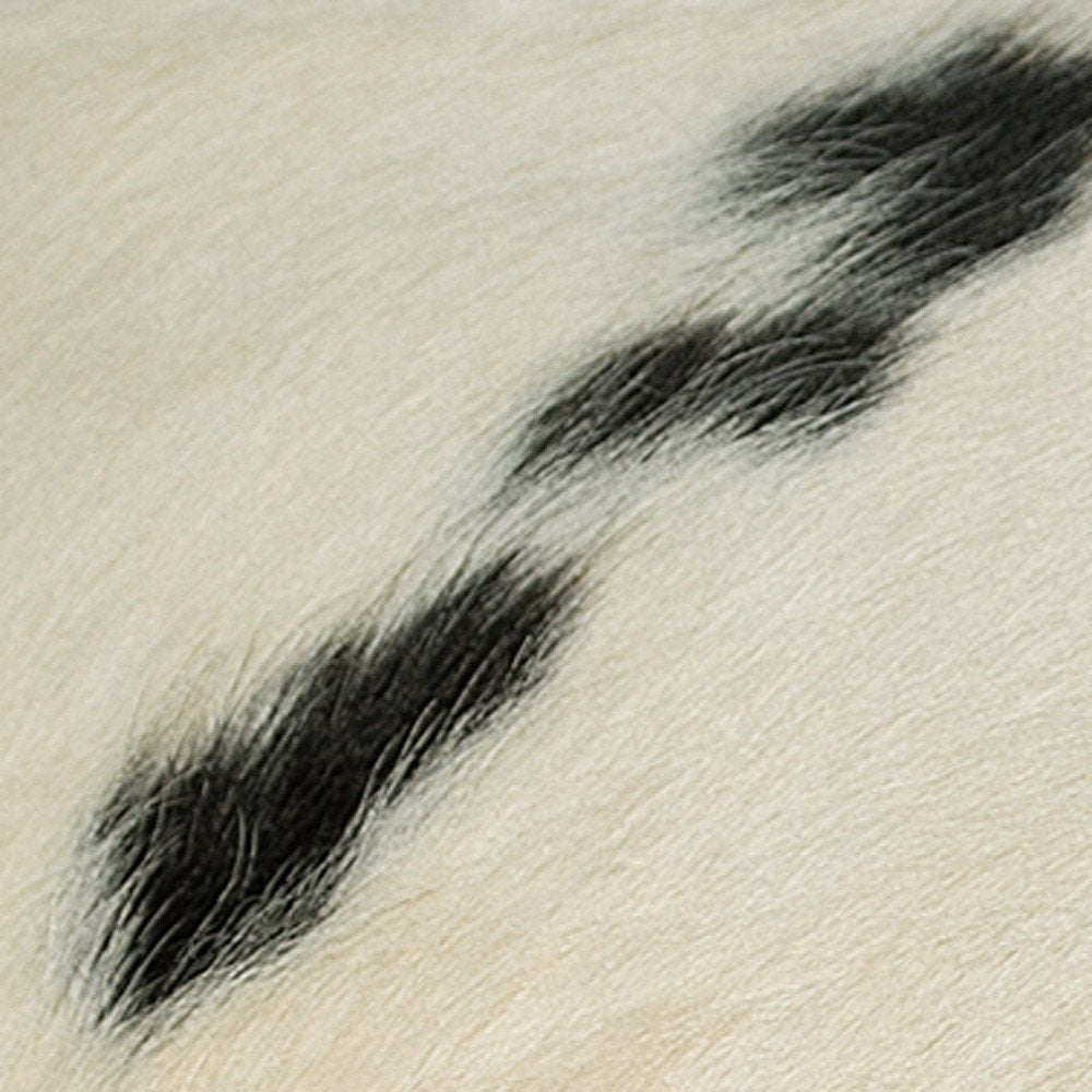 18" White And Black Cowhide Throw Pillow — view 6