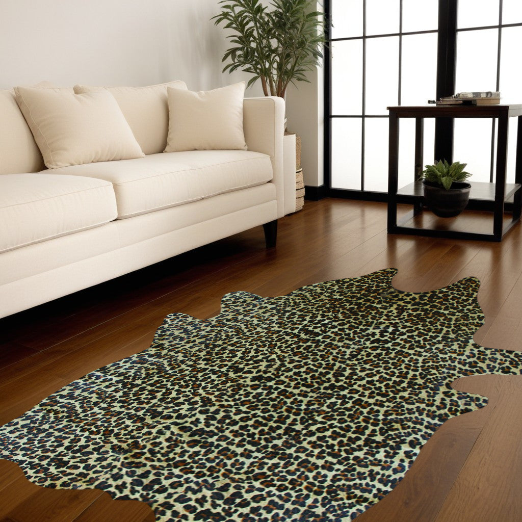 Black And White Cowhide Animal Print Area Rug