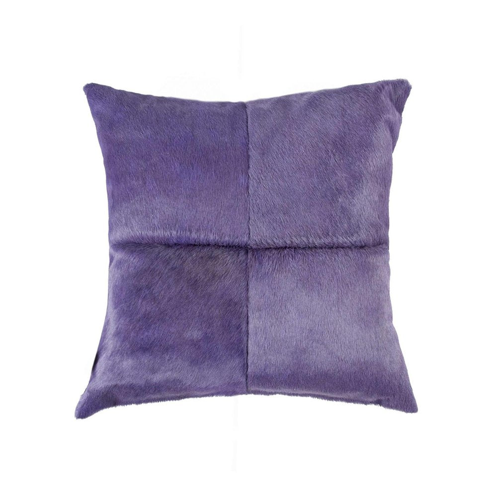 18" Purple Cowhide Throw Pillow — view 1