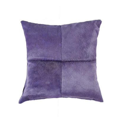 18" Purple Cowhide Throw Pillow HomeRoots