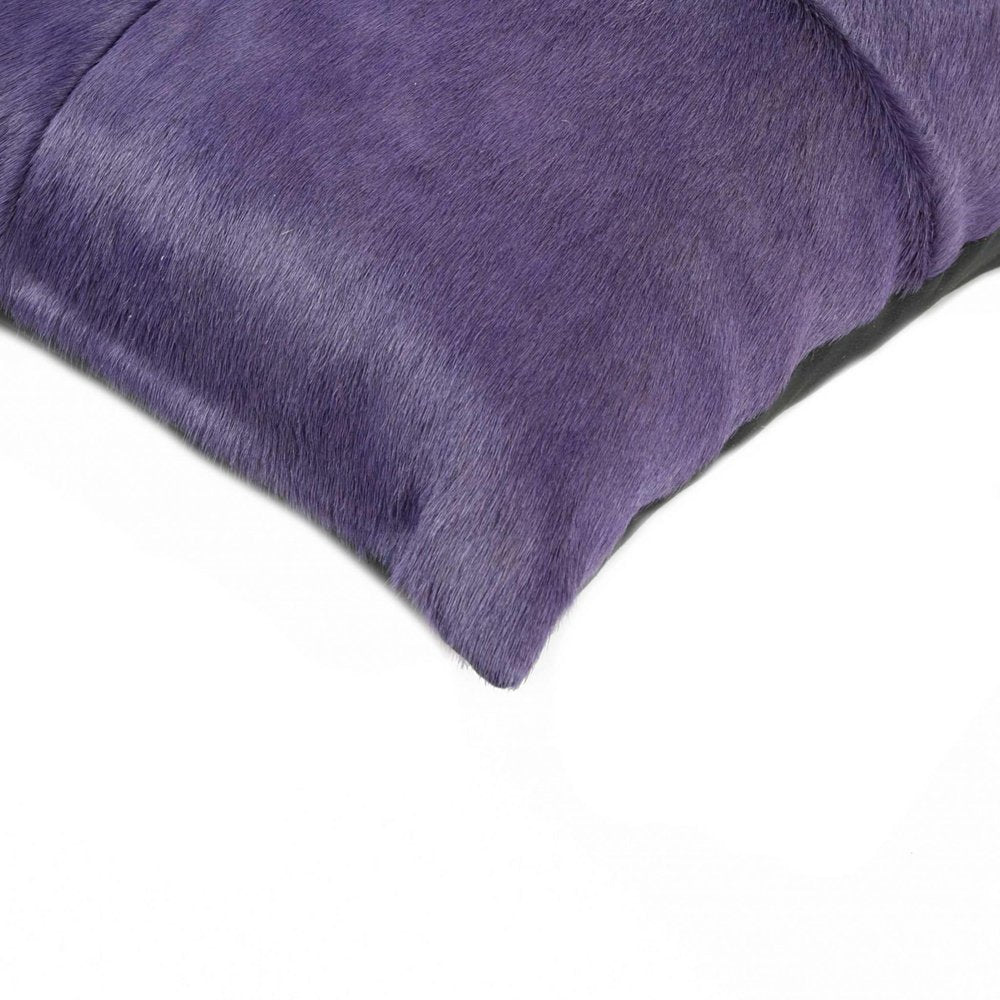 18" Purple Cowhide Throw Pillow — view 2