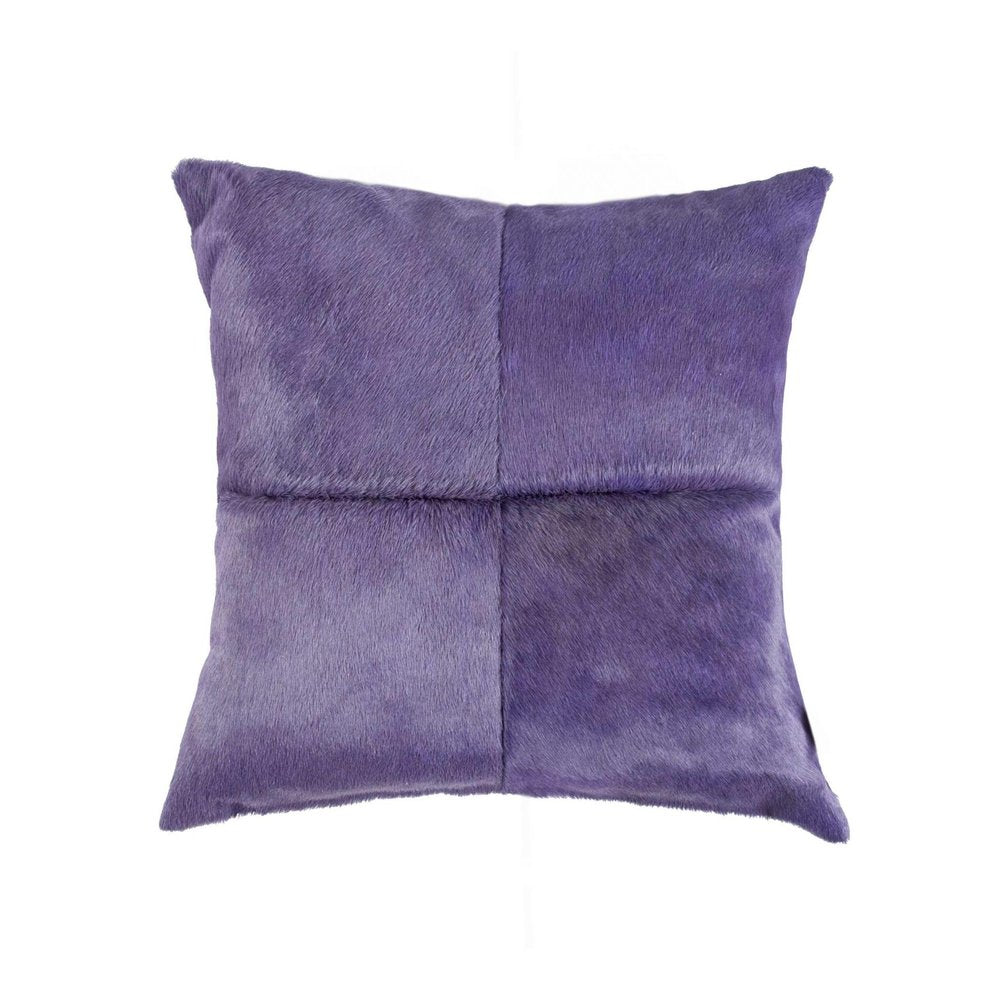18" Purple Cowhide Throw Pillow HomeRoots