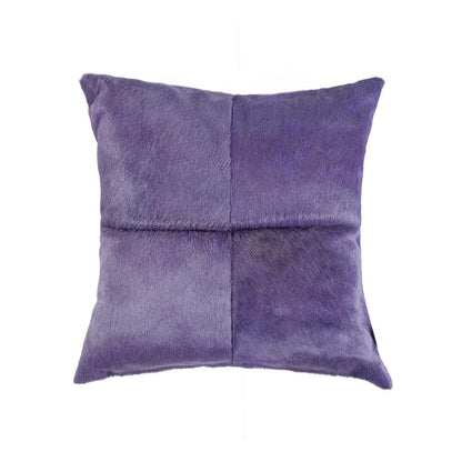 18" Purple Cowhide Throw Pillow HomeRoots