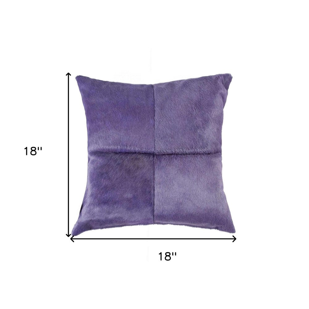 18" Purple Cowhide Throw Pillow — view 4