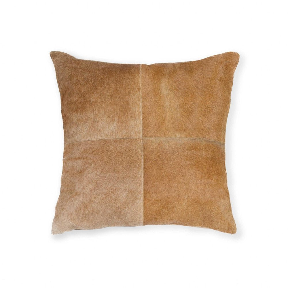 18" Tan Cowhide Throw Pillow HomeRoots