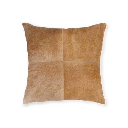 18" Tan Cowhide Throw Pillow HomeRoots
