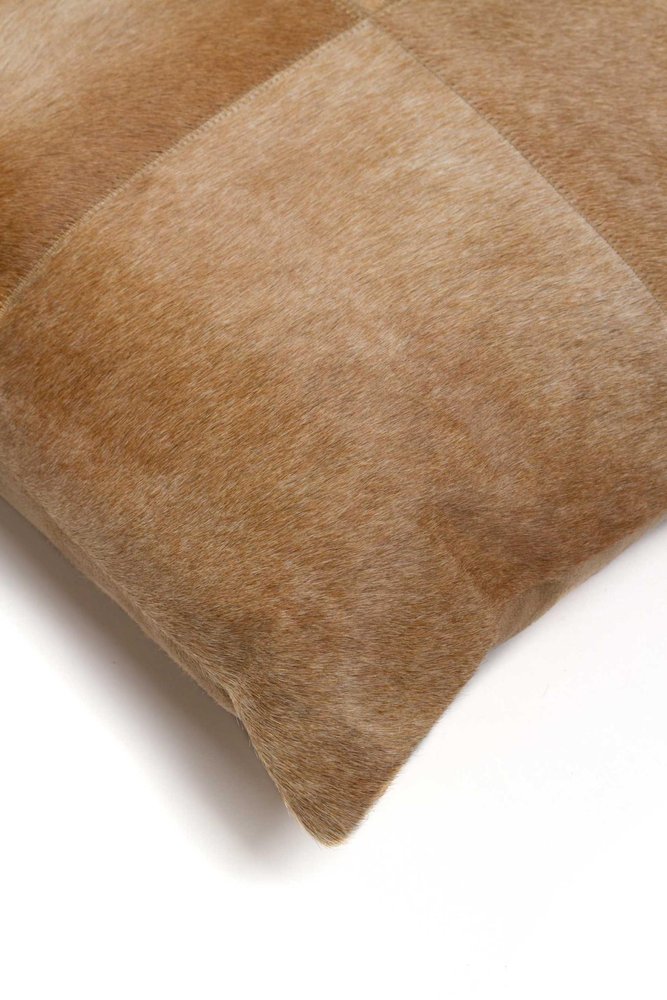18" Tan Cowhide Throw Pillow HomeRoots