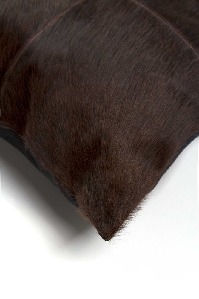 18" Chocolate Brown Cowhide Throw Pillow — view 2