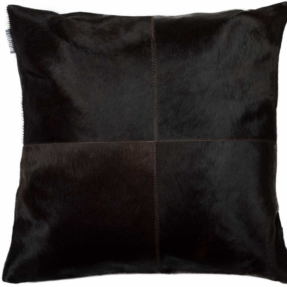 18" Brown Cowhide Throw Pillow — view 4