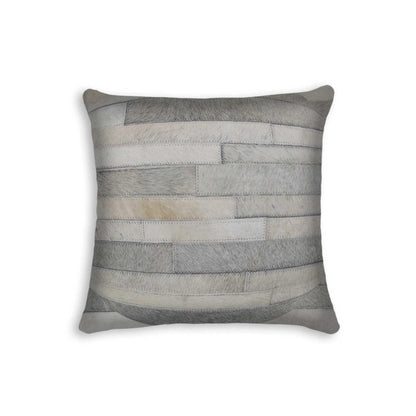 18" Gray Cowhide Throw Pillow HomeRoots