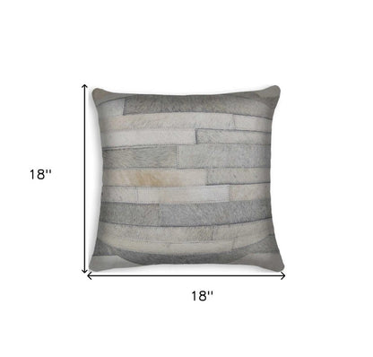 18" Gray Cowhide Throw Pillow HomeRoots